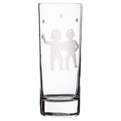 Handgraviertes Glas mit Sternzeichen und Namensgravur Zwillinge