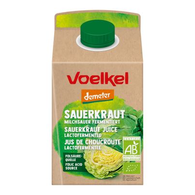 Bio Sauerkrautsaft mit Meersalz 500ml - 8er Vorteilspack von Voelkel