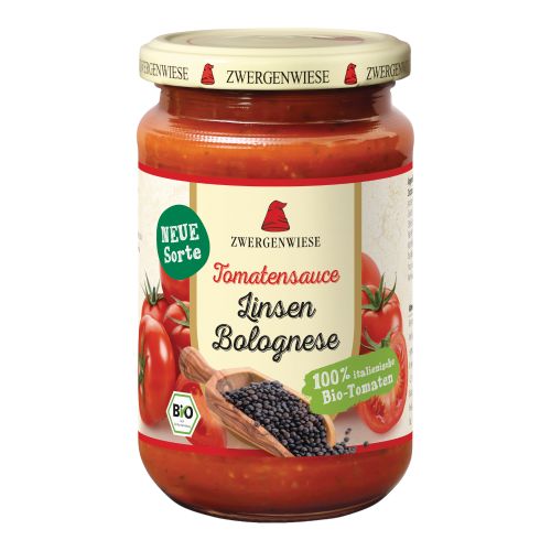 Organic tomato sauce lentils Bolognese 340ml - value pack of 6 from Zwergenwiese