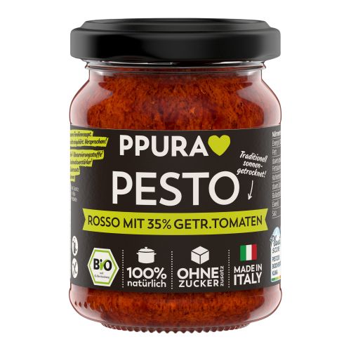 Organic Pesto Pomodori 120g - value pack of 6 from Ppura