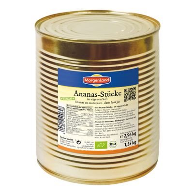 Bio Ananasstücke in eigenem Saft 2960g von Morgenland