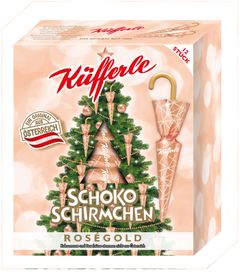 Küfferle Schokoschirmchen rosegold 12 Stück - 162g von Küfferle