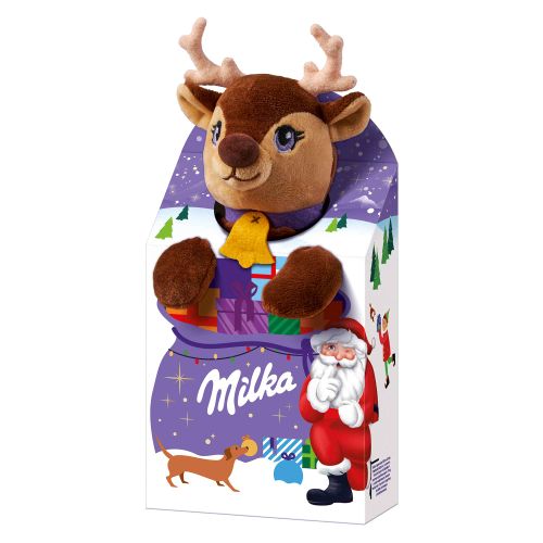 Milka Plüschtier Rentier mit Schokoladen Magic Mix 96g von Milka