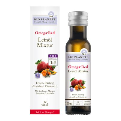 Bio Omega Red Leinöl Mixtur 100ml - 4er Vorteilspack von Bio Planete