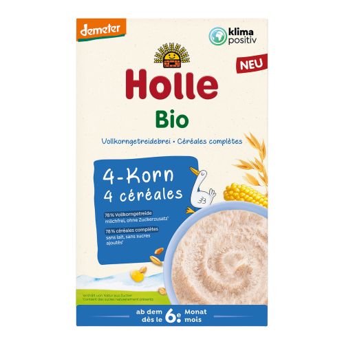 Organic whole grain cereal porridge 4-grain 250g - value pack of 6 from Holle