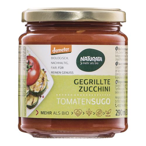 Organic tomato sugo with grilled zucchini 290ml - value pack of 6 from Naturata