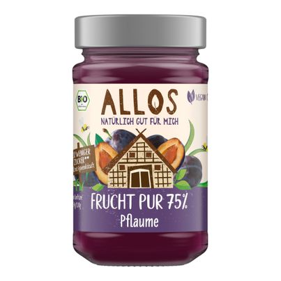 Bio Fruchtaufstrich 75% Pflaume 250g - 6er Vorteilspack von Allos