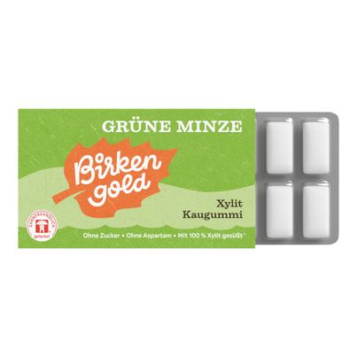 Bio Kaugummi Grüne Minze 12ct - 24er Vorteilspack von Birkengold