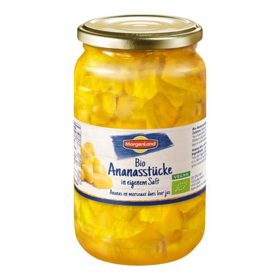 Bio Ananasstücke im eigenen Saft 720ml - 6er Vorteilspack von Morgenland
