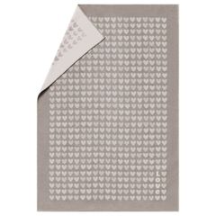 Flanelldecke Herzen/Love 140 x 200 cm - Rauch - GRS zertifiziert