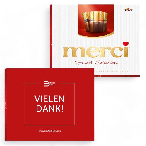 Personalised Merci Large Variety 250g with cardboard slipcase