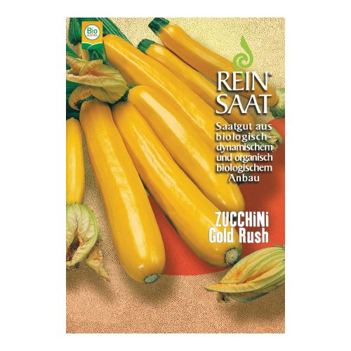 Bio Zucchini Gold Rush, gelb Saatgut - 1 Beutel - 5er Vorteilspack von Reinsaat