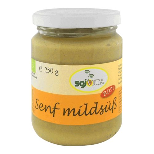 Organic mustard mildly sweet 250g - value pack of 6 from Sojvita