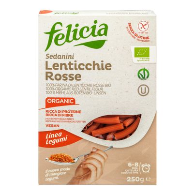 Bio Rote Linsen Sedanini 250g - 12er Vorteilspack von Felicia Bio