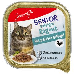 Katze Senior Ragout Geflügel 100g - 16er Vorteilspack von Jeden Tag