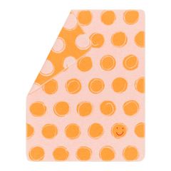 Babydecke Happy Faces mit Stick 70 x 90 cm - Hellorange - GRS zertifiziert - von David Fussenegger