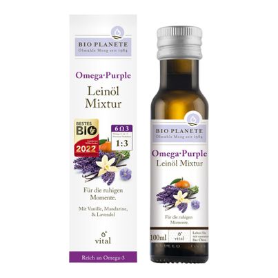 Bio Omega Purple Leinöl Mixtur 100ml - 4er Vorteilspack von Bio Planete