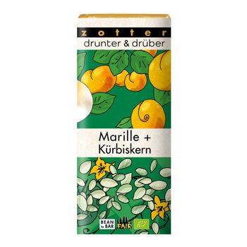Bio Schokolade Marille + Kürbiskern 70g - 10er Vorteilspack von Zotter