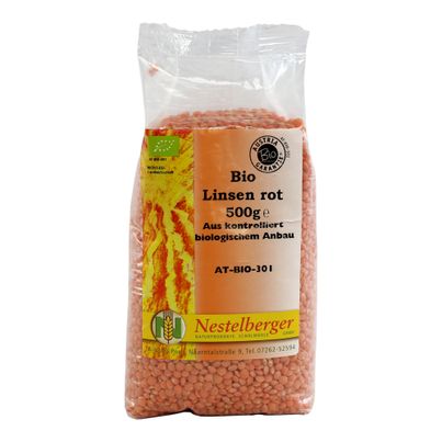 Bio Linsen rot 500g - 10er Vorteilspack von Nestelberger