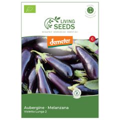 Bio Aubergine Violetta Lunga 2 3.75g Saatgut von Living Seeds