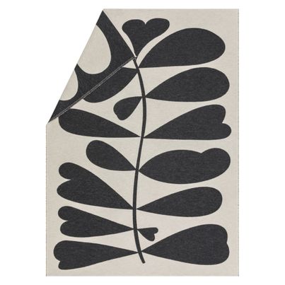 Flannel Blanket Floral Color Off-White 140x200cm by David Fussenegger