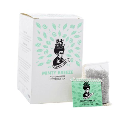 AFRO TEA Minty Breeze frischer Pfefferminztee - Premium Tee 15 Stück - 15 handgenähte Teebeutel mit Pfefferminze von AFRO COFFEE