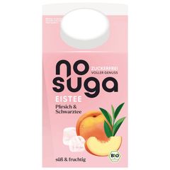 Bio Eistee Pfirsich und Schwarztee 500ml - 8er Vorteilspack von No Suga