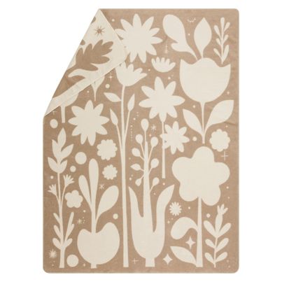 Fluffy Soft Blanket folcloristic flowers Color Natural Beige 150x200cm by David Fussenegger