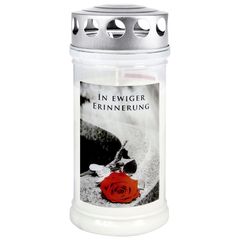 Grabkerze'Rose/Erinnerung'4Tg 1Stück von Jeka