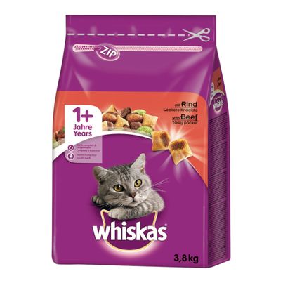 Trockenfutter mit Rind 1+ Jahre 3800g von Whiskas