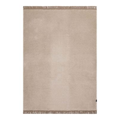 Cozy Blanket with Frings Small Pattern Color Ecru 150x200cm by David Fussenegger