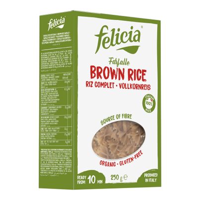Bio Vollkorn Reis Farfalle 250g - 8er Vorteilspack von Felicia Bio