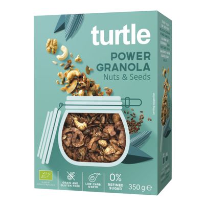 Bio Power Granola Nüsse Saat 350g - 8er Vorteilspack von Turtle Naturprodukte