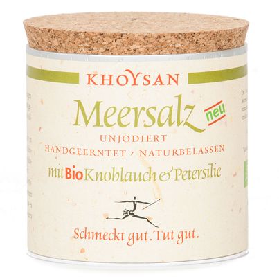 Meersalz mit Bio Knoblauch und Petersilie Würzdose 200g von Khoysan