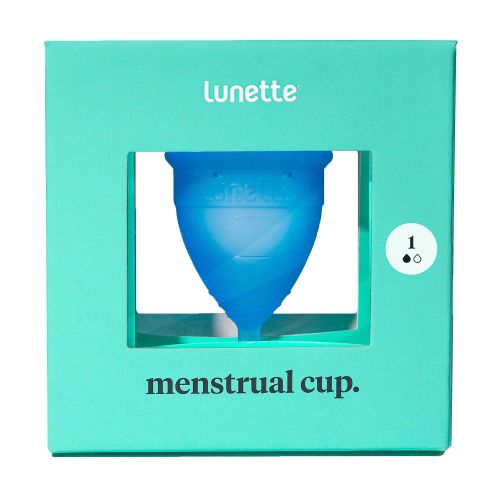 Menstruationstasse blau - nachhaltig - hypoallergen und scheidenflorafreundlich - sicherer Tragekomfort - geprüftes medizinisches Silikon von Lunette