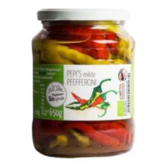 Bio Pfefferoni mild 670ml - 6er Vorteilspack von Pflügelmeier Pepi's