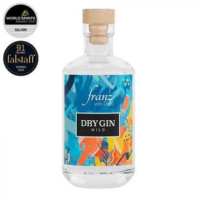 Franz von Durst Wild Dry Gin 500ml - Würzig herber Geschmack - Wild statt fruchtig - Abgerundet mit einer leichten Süße