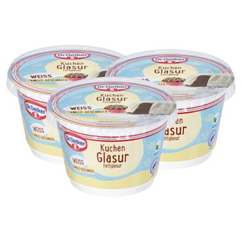 Dr. Oetker Kuchen Glasur Weiß Vanille-Geschmack 3er Pack