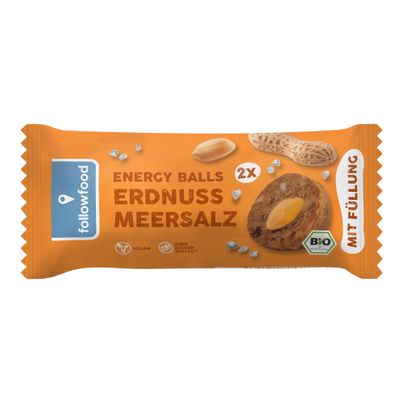 Bio Energy Balls Erdnuss Meersalz 40g - 12er Vorteilspack von Followfood