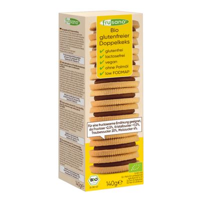 Bio Glutenfreier Doppelkeks 140g - 5er Vorteilspack von Frusano