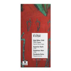 Bio Edel Bitter Chili Santo Dom. 80g - 10er Vorteilspack von Vivani