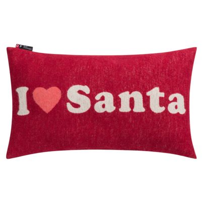 Kissen mit Füllung I love Santa Farbe Bordeaux Rot 30x50cm von David Fussenegger
