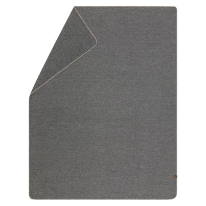 Wool Blanket faux Solid Color Soft Grey 160x200cm by David Fussenegger
