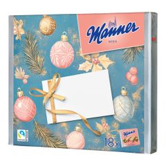 Manner Original Neapolitaner Schnitten 18er Geschenkpackung Weihnachten Weihnachtskugeln mit Brief 1350g