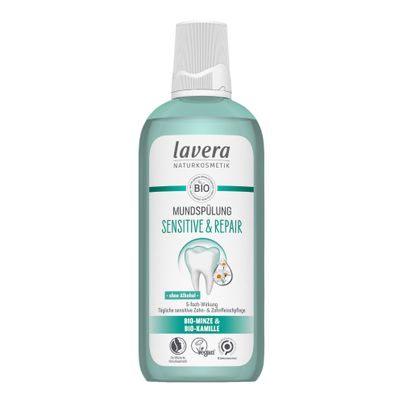 Organic Mouthwash Sensitive & Repair 400ml - 4-piece value pack from Lavera Naturkosmetik