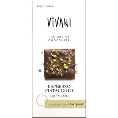 Bio Espresso Pistacchio Dark 75% 80g - 10er Vorteilspack von Vivani