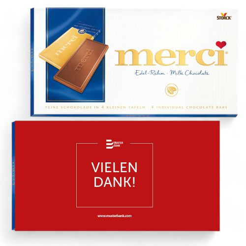 Personalised Merci Edel-Rahm 100g with cardboard slipcase