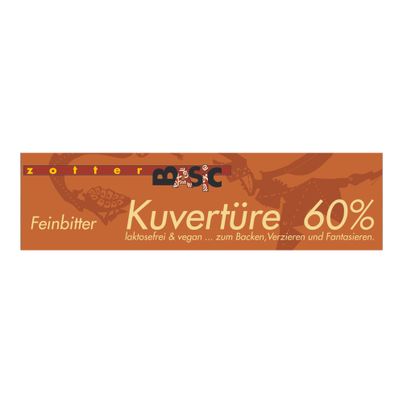 Bio Kuvertüre Basic 60% Feinbitter 130g - 6er Vorteilspack von Zotter