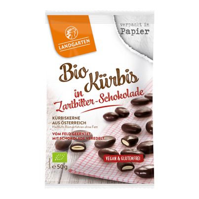 Bio Kürbiskerne in ZB-Schokolade 50g - 10er Vorteilspack von Landgarten