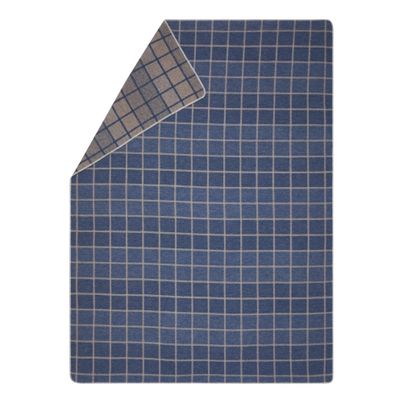 Light cuddly blanket Squares Color Velvet Blue 200x140cm by David Fussenegger
